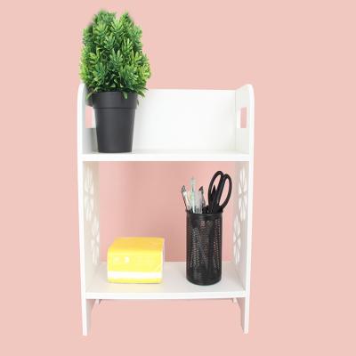 China Modern Double Layer Book Shelves White Living Office Desk Bookshelves Modern Home Decoration for sale