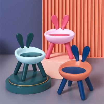 China (Size)Adjustable Creative Rabbit Children Shoes Animal Stool Changing Chair Stool Home Cartoon Plastic Stool Stocking For Kids for sale