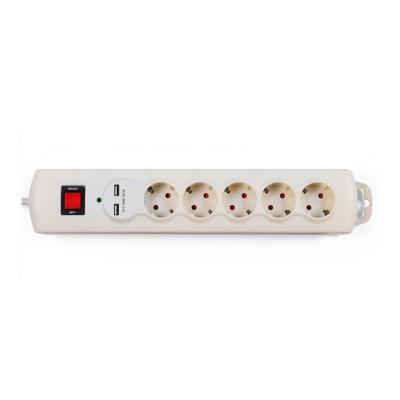 China 5 outlet Germany Type Extension Socket, With Surge Protector USB for sale