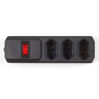 China 3 outlet Brazil Type Extension Socket With On/Off Switch for sale