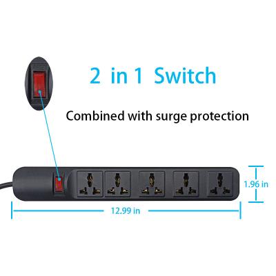 China 5 outlet Universal Type Extension Socket With On/Off Switch, USB for sale