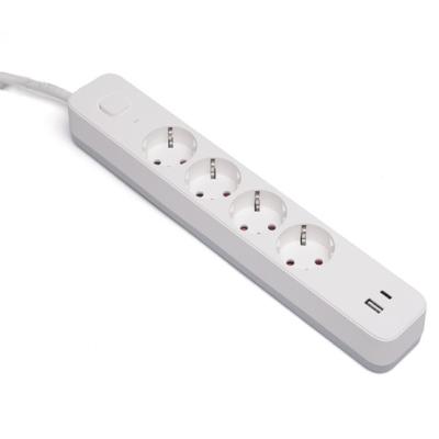 China 4 outlet Germany Type Extension Socket With On/Off Switch USB Type C for sale