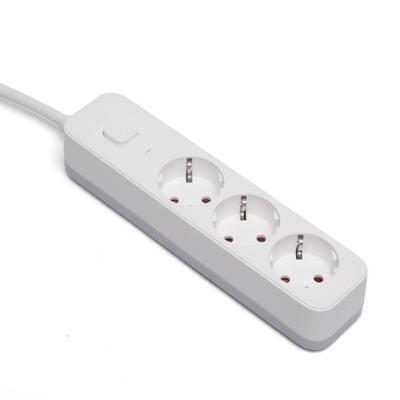 China 3 outlet Germany Type Extension Socket With On/Off Switch for sale