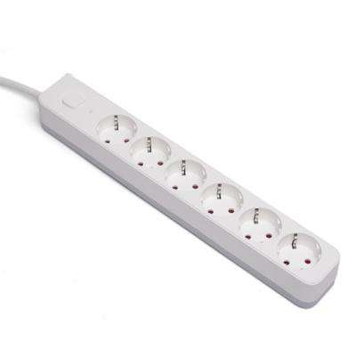 China 6 outlet Germany Type Extension Socket With On/Off Switch for sale