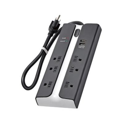 China 6 outlet Power Strip and Extension Socket With 15A Circuit Breaker Surger Protector 2USB for sale