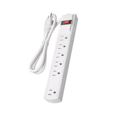 China 6 outlet Power Strip and Extension Socket With 15A Circuit Breaker Surger Protector for sale