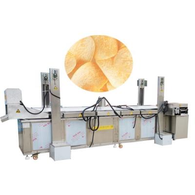 China Industrial Continuous Mesh-belt Carry On Conveyor Fryer Machine For Fries Chips Processing Line for sale