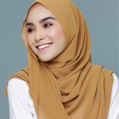 China Custom Made High Quality Muslim Soft Shawls Women's Fashion Chiffon Hijab Scarf Promotional Hijab Scarf for sale