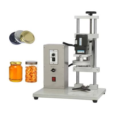 China Food Hook Lid Screw Lidding Machines Desktop Semi Automatic Glass Jar Lid Closing Machine Plastic Bottle Lidder 70mm for sale