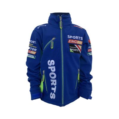 China Fluorescence Outdoor Boys Bicycle Jacket Polyester Softshell Racing Warm Kids Jacket for sale