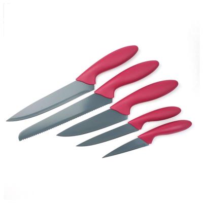 China Viable High Quality Non-Stick 5 Pcs Stainless Steel Kitchen Chef Knife Set for sale