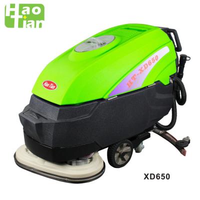 China Hotels XD650 Automatic Battery Scrubber Dryer (Dual Brush) Walk Behind Tile Washing Machine Scrubber for sale