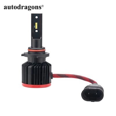 China Autodragons 2022 Aluminum Body New Design Black 9-32V All In One Single Beam 8000LM 80W 6500K ZES P12 Led Headlights Lamp 9005 9006 For Cars for sale