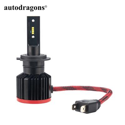 China Aluminum body autodragons 9-32V all in one high power led auto headlight 8000LM 80W 6500K ZES P12 H7 H11 led single beam for car for sale