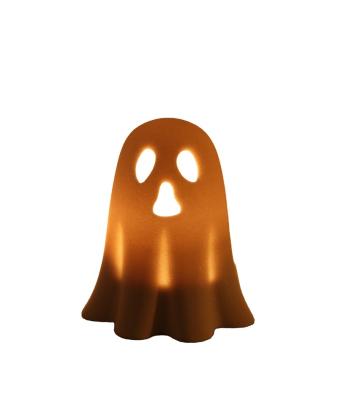 China White Home Decoration Halloween Decoration Tealight Double Candle Holder Resin Holder Home Crystalline Ghost Holder for sale