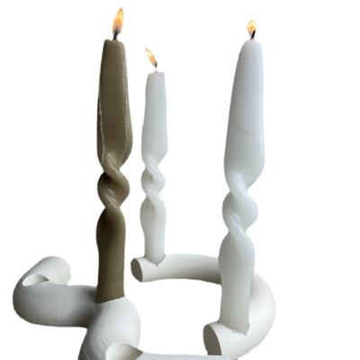 China Morden Snake Shaped Resin Candlestick Holder Tray Set For Taper Resin Pillar Decorative Candlesticks for sale