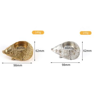 China Resin Hedgehog Ornament Animal Candle Holder Candle Holder Home Living Room Candlestick Decoration Home Ornament for sale