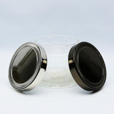 China Non Spill Luxury Gold Glass Plating Lids Black Silicone Metal Jar Candle Jar Lids Candle Holder Tins Grommet Box Empty Jar Lid for sale