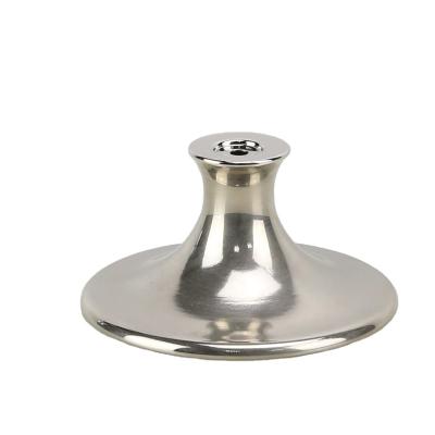 China China 91mm *52mm Plating Sliver Metal Spinning Hardware Accessories Custom Candle Holder Base Candlestick Parts for sale