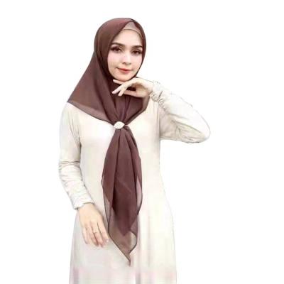 China 2021 Newest Muslim Islamic Square Scarf 110*110cm Cotton Veil Cut Out Shawl For Women for sale