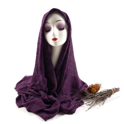 China Fancy soft touch feeling headcovering solid colors to ruffle soft shawl for sale