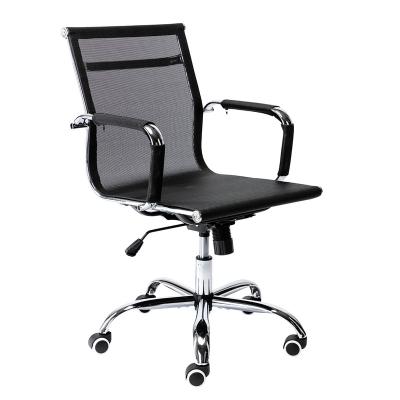 China Adjustable (height) mid-back black executive office chair for meeting room for sale