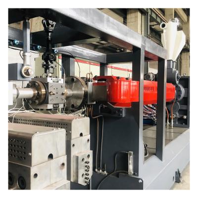 China Sheet PP/PE strip line such as flat PP/PE yarn extruder machine with winder for mesh bag production line for sale