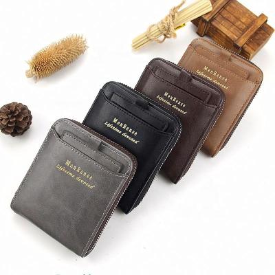 China Wholesale Durable New Style Men's Short Wallet Coin Purse Zipper Bag Multi-Card Card Holder for sale