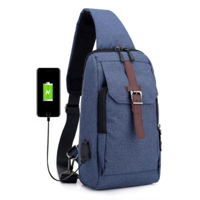 China Comfortable/Lightweight Usb Filling Waterproof Oxford Chest Pack Anti Theft Messenger Sling Bag For Man for sale