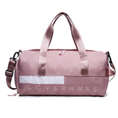 China Fashion Trending Portable Popular Unisex Pink Gym Big Bag Weekender Travel Spend Night Luxury Fleece for sale