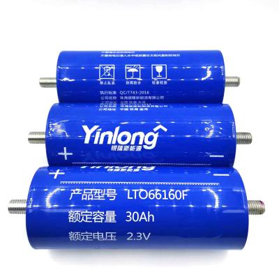 China High quality toys Yinlong Lto lithium titanate 30Ah 35Ah 40Ah 45Ah 66160 battery cell for solar system for sale