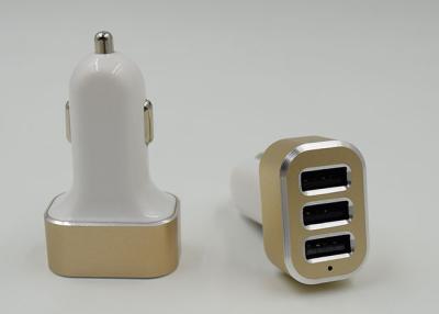 Cina mini caricatore dell'automobile di USB del porto del portatile 3 del metallo 6.6A, argento/caricatore automobile dell'oro in vendita