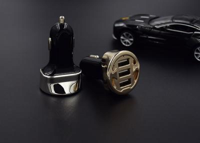 China Silver Cigarette Lighter Automotive Usb Charger 3 Port With Plastic Shell for sale