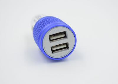 China LED Light 3.4A Blue Dual Micro USB Car Charger For Tablet / Android Smartphone for sale