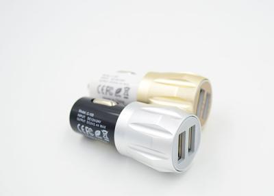 China Iphone Gold Alumium Dual USB Car Charger , USB Automobile Charger With ABS for sale