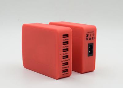 China Red Multi USB Travel Charger High Speed Mobile Phone Adapter AC 100V - 240V Input for sale