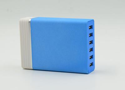 China Blue Portable Galaxy S6 Multiple USB Travel Charger Adapter 5V 12A VI Efficiency for sale