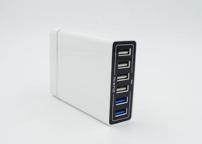 China 50W 6 Port USB High Speed Iphone Travel Charger Excellent Insulating Capability for sale