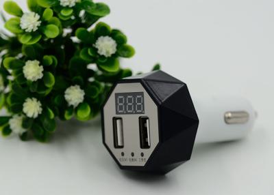 China Black LED Display Current Dual USB Car Charger 2.1 Amp CE ROHS Certification for sale