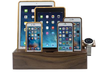 China Small Walnut Multiple Device Charging Station 5v 9A 6 Usb Ports For Iphone Samsung for sale