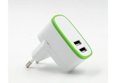 China Weißer Stecker-Weltreise-Adapter mit Usb-Ladegerät 5V 2.1A 2 trägt für Samsung zu verkaufen