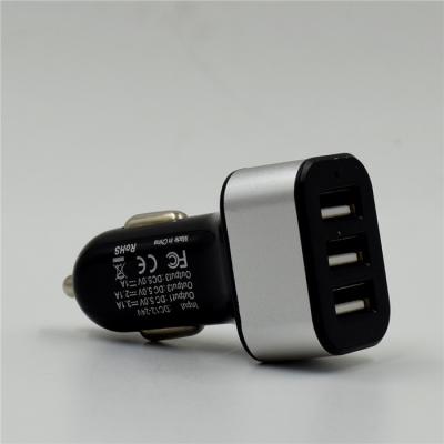 China 3A /15W 3 Port USB Car Charger With Smart IC Adapts For Apple And Android Devices for sale