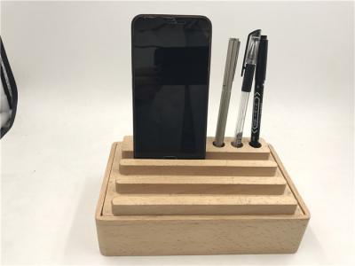 China 2017 Patent Dock Charger Station 4A 3 In 1 For Phone And Pen Holder Beech Material for sale