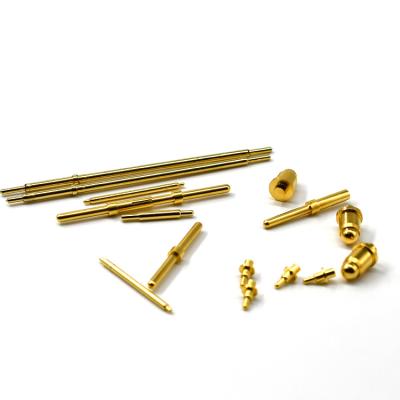 China Power On Link Custom Gold Plated Brass Male Female Pogo Pin Contact Pin SMT Connector Wire Pin Spring Type Pogopin for sale