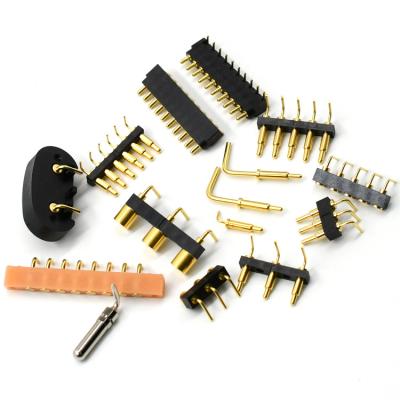 China Power On Link Brass Power Electrical Contact Pogo Pin Contact Probe Spring Pins Bend Type Pogopin Pin Pogopin Filler Connectors for sale