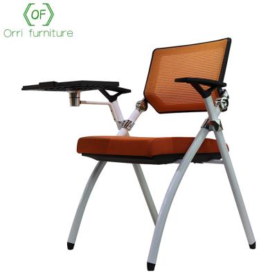 China Orri Furniture Foldable Folding Training Chair with Notepad for sale