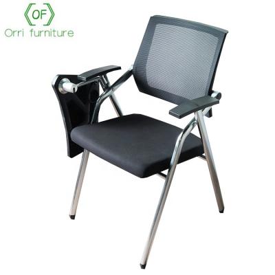 China Orri Furniture Ergonomic Meeting Room Office Staff Foldable Training Chair With Writing Tablet for sale