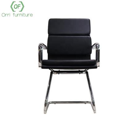 China Orri Furniture Black Leather Conference Convertible Office Chairs Without Wheels for sale