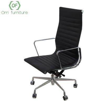 China Orri Furniture Black Leather Ripple Adjustable Office Chair (Height) Executive Chair With Metal Frame for sale