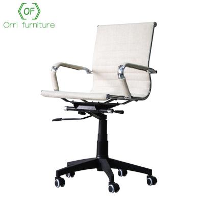 China (Size) Orri Furniture High Back Adjustable White Ribbed Fabric Upholstered Executive Office Chair for sale